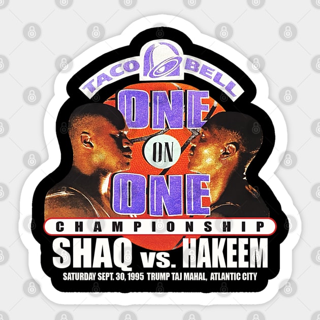 Shaq vs. Hakeem - One on One Sticker by nicklower